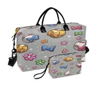 Bolas De BéIsbol Colorido Arcos Flores Bolsas de Viaje para Gimnasio, Bolso de Fin de Semana con Bolsa de Aseo para Niñas Hombres