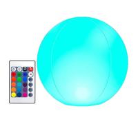 Bolas de billar con control remoto - Bola iluminada con LED en 16 colores claros con mando a distancia | Pelota de playa LED ajustable | Pelotas de playa inflables de neón para niños y deportes para