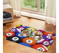 Bolas de Billar,Tapete para Comida de Mascotas, manteles Individuales de Cuero sintético para Gatos y Perros,30x45cm