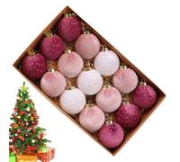 Bolas de de terciopelo genéricas | 15 piezas rústicas Flocked Party Decor,Christmas Tree Ornament | for Farmhouse Bedroom Bathroom Winter Bedside Hallway School Offices Holiday Birthday Party