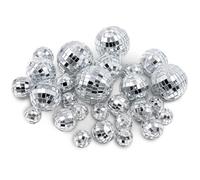 Bolas de discoteca mini, set de 32 sin cuerda 2 3 4 5 cm, bolas de espejo para decoración de tarta y fiesta, Navidad y San Valentín