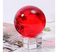 Bolas de esfera de cristal de cristal mágico rojo Regalo artesanal Adornos para el hogar de cuarzo raro Cristales Bola de poder + Soporte 8 CM-Como imagen_8 CM