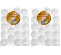 Bolas de Espuma de poliestireno Blancas diámetro Aprox. 5 cm Paquete a Granel con 19 Bolas para Manualidades y decoración versátil (Paquete de 2)