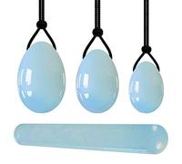 Bolas de estrés de masaje de huevo Yoni de cuarzo rosa para mujer, ejercicio de Kegel, bola de geisha de heno, juego de varita Yoni, ajuste de huevo de Jade tipo 9