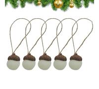 Bolas de fieltro de bellota - Paquete de 5 de bellota de fieltro de lana de 1 pulgada | Árbol de otoño y decoraciones de Acción de Gracias | Bellotas de fieltro de lana hechas a mano para