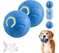 Bolas de juguete recargables USB para perros, juguete interactivo para mascotas, bola rodante automática para perros con luz de flash LED, bola flotante de goma duradera de alto rebote, para gatitos,