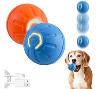 Bolas de juguete recargables USB para perros, juguete interactivo para mascotas, bola rodante automática para perros con luz de flash LED, bola flotante de goma duradera de alto rebote, para gatitos,