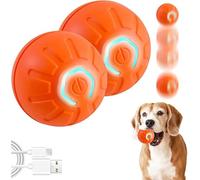 Bolas de juguete recargables USB para perros, juguete interactivo para mascotas, bola rodante automática para perros con luz de flash LED, bola flotante de goma duradera de alto rebote, para gatitos,