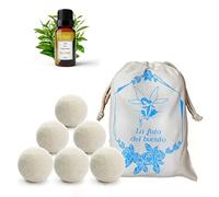 Bolas de Lana para Secador, 6 Bolas de Lana para Secador con Aceite Esencial de Árbol de Té, Bolas de Lana para Secador con Fragancia de Lavandería LUMINER