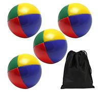 Bolas de malabares suaves para niños y adultos Set de 4 pelotas de lanzamiento coloridas para juegos de circo payasos al aire libre con bolsa de almacenamiento Ideal para profesionales de malabarismo