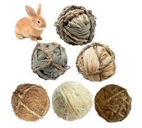 Bolas de masticación de conejo de 6 piezas de conejo divertidas para moler los dientes, roñando, mordiendo juguetes de animales pequeños multipropósito para conejito, conejillo de indias, chinchilla