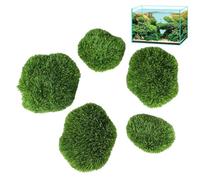Bolas de musgo para acuario, mesa decorativa de 5 capas, tanque de tanque de camarones sintéticos, planta acuática verde realista, bolas de musgo simuladas, herramienta de seguridad para baby shower