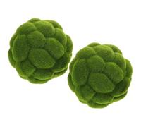 Bolas de musgo verdes decorativas para cuenco, 2 bolas de musgo decorativas, verde artificial simulado de 4 pulgadas, adorno de planta resistente a la decoloración y duradero para relleno de florero