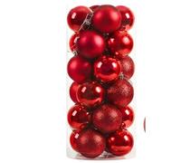 Bolas De Natal, Decoración Arbol Navidad Bola Decorativa Navideña De 6 Cm For Colgar En El Árbol Navidad, Adorno Colgante La Decoración del Hogar Y Habitación(Red)