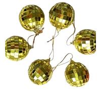 Bolas De Natal, Decoración Arbol Navidad Bola Reflectante De Espejo Plateado For Decoración Árbol Navidad, Brillante, For Cumpleaños, Bodas, Fiestas En Casa, Bar(Gold 5cm-6pcs)