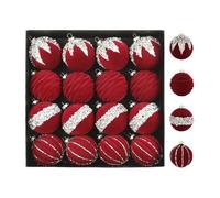 Bolas de Navidad | 16 piezas decorativas navideñas irrompibles, 6 cm, decoración para el árbol de Navidad con pedrería, para navideñas, decoraciones para interiores estacionales