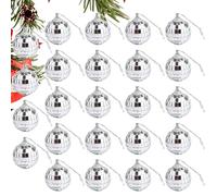 Bolas de Navidad Adornos Decoraciones Árbol de Navidad 24 piezas Mini Bola Disco Shatterproof Xmas 3 cm (1,18 pulgadas) Colgantes Tema para fiesta de boda Discoteca con ganchos Cinta