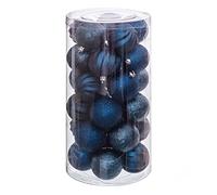 LOLAhome Set de 30 Bolas de Navidad combinadas de plástico Azules de 6 cm
