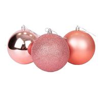 Bolas de Navidad de 10 cm/6 Unidades, inastillables, Oro Rosa, Decoraciones de árbol de Navidad, Bolas de Adornos de Navidad, Decoraciones Colgantes de Navidad, decoración de Vacaciones, Brillante,
