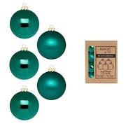 Bolas de Navidad de cristal, 3 cm x 24 unidades, pequeñas bolas de Navidad, verde oscuro, verde esmeralda, verde
