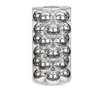 Bolas de Navidad de Cristal, Decoración Navideña, 30 Unidades, Color Plateado Brillante, Diámetro de 6 cm