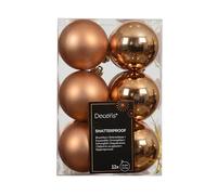 Bolas de Navidad de plástico, 6 cm, 12 unidades, clásicas e irrompibles, bolas para árbol de Navidad