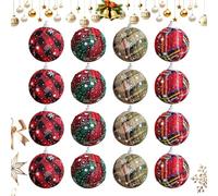 Bolas de Navidad - de Tela de 2.36 Pulgadas | Decoración de Tela de Espuma - 16 Bolas Festivas, 6 cm de diámetro, Ideal para árboles de Navidad, Salas de Estar, dormitorios o