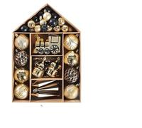 Bolas de Navidad,Decoracion Navidad Juego de 70 Bolas navideñas Varios tamaños, exquisitas Decoraciones for Fiestas, for Decorar el árbol(Black Gold)