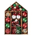 Bolas de Navidad,Decoracion Navidad Juego de 70 Bolas navideñas Varios tamaños, exquisitas Decoraciones for Fiestas, for Decorar el árbol(Red Green Gold)