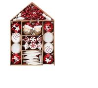 Bolas de Navidad,Decoracion Navidad Juego de 70 Bolas navideñas Varios tamaños, exquisitas Decoraciones for Fiestas, for Decorar el árbol(Red and White)