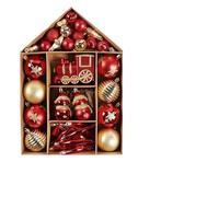 Bolas de Navidad,Decoracion Navidad Juego de 70 Bolas navideñas Varios tamaños, exquisitas Decoraciones for Fiestas, for Decorar el árbol(Red Gold)
