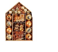 Bolas de Navidad,Decoracion Navidad Juego de 70 Bolas navideñas Varios tamaños, exquisitas Decoraciones for Fiestas, for Decorar el árbol(Bronze Gold)