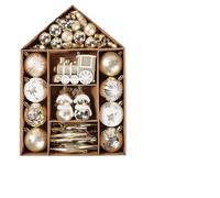 Bolas de Navidad,Decoracion Navidad Juego de 70 Bolas navideñas Varios tamaños, exquisitas Decoraciones for Fiestas, for Decorar el árbol(Golden White)