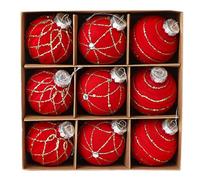 Bolas de Navidad | Decoración navideña 9 Piezas con pedrería, para Guirnalda y Decoraciones de árbol | para árbol de Fiestas de Invierno Corona Puerta Ventana, Guirnalda casa Fiesta