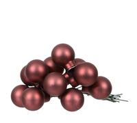 Bolas de Navidad en alambre de vidrio 2 cm x 12 piezas, bolas mate - pequeñas bolas decorativas - decoración de árbol de Navidad y Navidad - color castaño