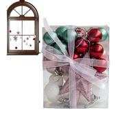 Bolas de Navidad - Festive colgante con adornos colgantes, decoración a prueba de roturas, pequeños edificios para árboles, ventanas, puertas, fuegos de pared, sala de estar, balcón, jardín