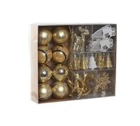 Bolas de Navidad Home ESPRIT Dorado Polietileno 28 x 6 x 24 cm (55 Piezas) - Marca: Home ESPRIT - EAN: 8424002141318