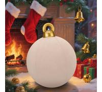Bolas De Navidad Inflables Gigantes, Bolas Inflables Decoradas De PVC Flocado De 24 Pulgadas, 7 Grandes Decoraciones De Navidad Coloridas Para El Interior Y El Exterior (Kaki)