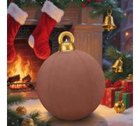 Bolas De Navidad Inflables Gigantes, Bolas Inflables Decoradas De PVC Flocado De 24 Pulgadas, 7 Grandes Decoraciones De Navidad Coloridas Para El Interior Y El Exterior (Marrón)