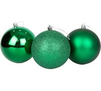 Bolas de Navidad irrompibles de 30 mm/12 Unidades, Color Verde Oscuro, decoración de árbol de Navidad, esferas de Adornos de Navidad, decoración Colgante de Navidad, decoración de Vacaciones,