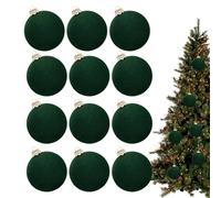 Bolas de Navidad, papel pp 2.4 pulgadas | Chicemas árbol bolas adornos 'árbol de Navidad con 12 adornos de terciopelo de colores sólidos, fácil de colgar, duraderos, perfectos para el hogar
