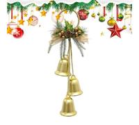 Bolas de Navidad para decoración, de cono de pino, adornos de metal | Festive Wall Decor Party Favors, Holiday Hanging Bell Decorations for Tree Door Wall Coat Home Office Entryway Farmhouse