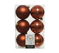 Bolas de Navidad (plástico, 8 cm, 6 unidades), color marrón