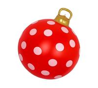 Bolas de Navidad - PVC de 23.62 Pulgadas | Bola Inflable de Navidad con Bola Inflable Gigante, patrón de Rayas y Lunares para decoración de de jardín, Porche, Patio | Vacaciones de reuniones de