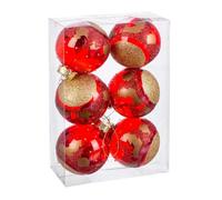 Bolas de Navidad Rojo Plástico 8 cm (6 Unidades)