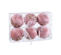 Bolas de Navidad Rosa Dorado Polyfoam Tejido 8 x 8 x 8 cm (6 Unidades)