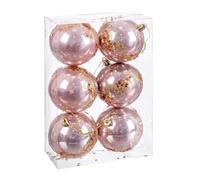 Bolas de Navidad Rosa Plástico 8 cm (6 Unidades) - Marca: BigBuy Christmas - EAN: 8445147222298