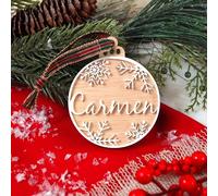 Bolas de Navidad Snow Personalizadas con tu Nombre (Natural)