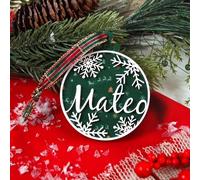 Bolas de Navidad Snow Personalizadas con tu Nombre (Verde)