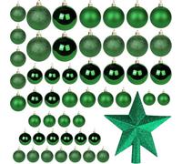 Bolas de Navidad Verdes EcoNour (Paquete de 50) - Bolas irrompibles para Adornos y árboles de Navidad